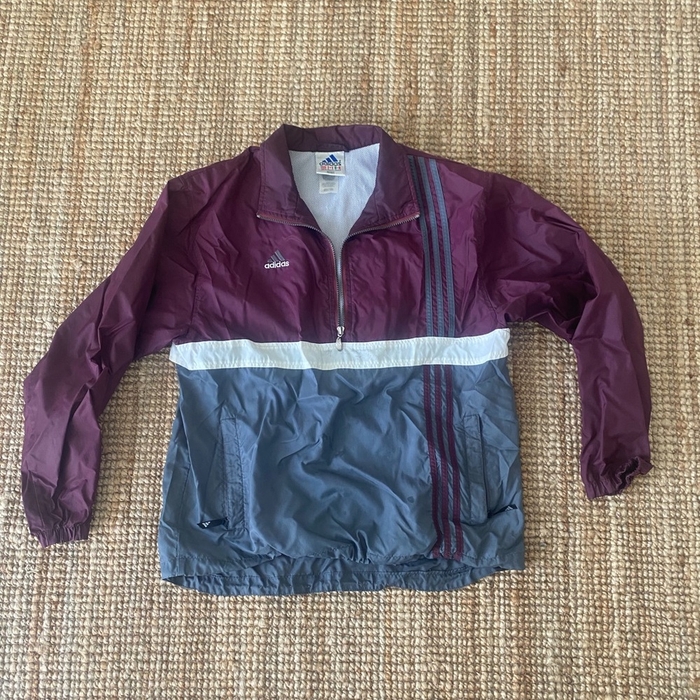 Adidas Burgundy Windbreaker